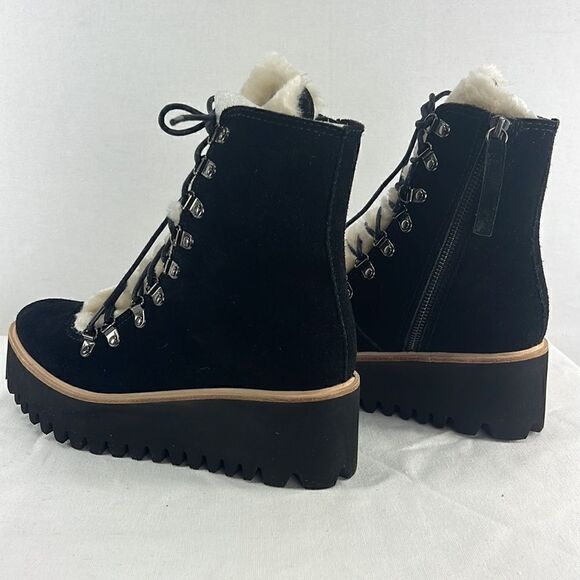 All Black Sherpa 2020 F Lace-Up Combat Booties- Black- Size 36 EU/ 5.5 US- NIB - Picture 3 of 6